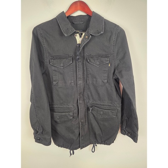 Alpha Industries Mens Black Cotton M-65 Field Jacket Medium Military Tactical